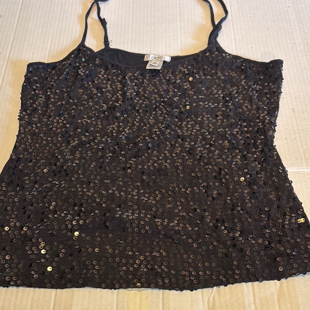 Black Sequin Women's Top